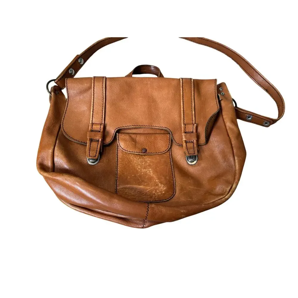 Genuine Leather Vintage Brown Slouchy Satchel, Soft & supple Leather crossbody
